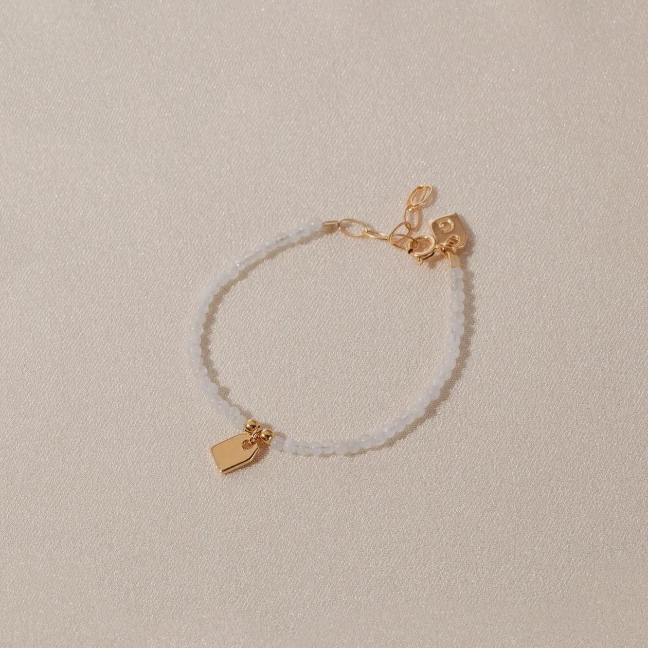 Galore Bracelet Birthstone June Moonstone & Tag | Gold