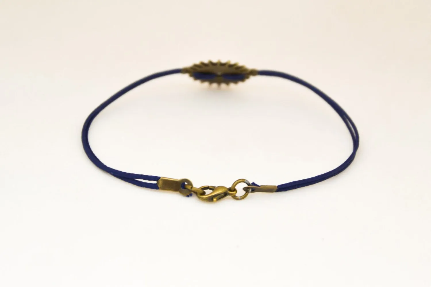 Gear bracelet form men, blue cord