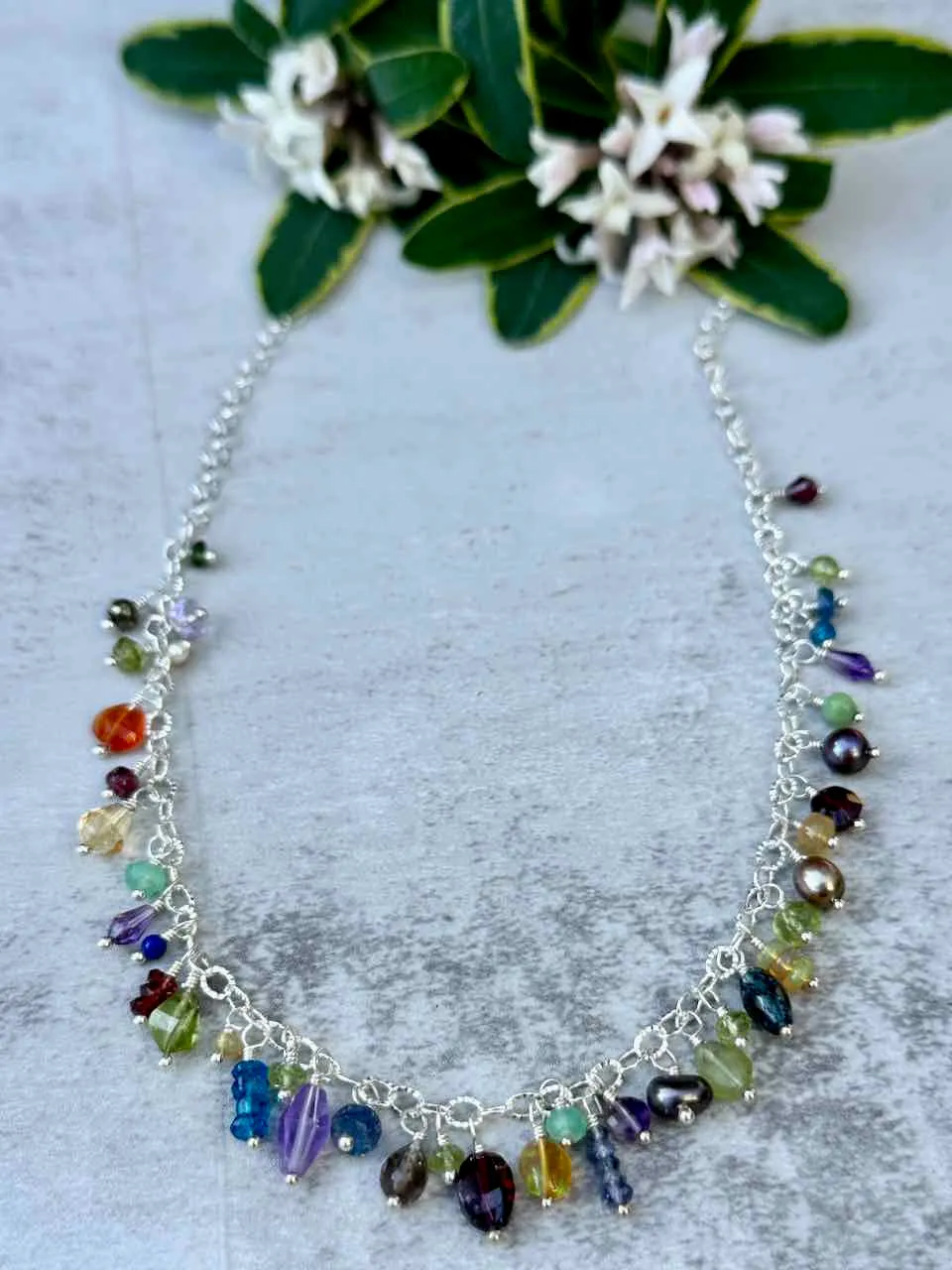 Gemstone Fringe Necklace