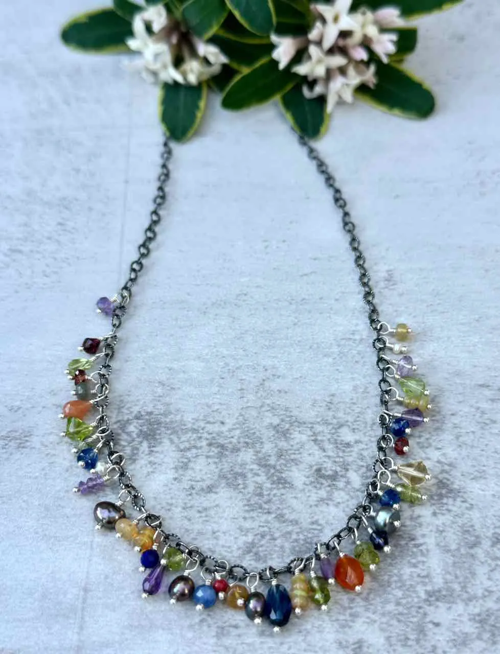 Gemstone Fringe Necklace