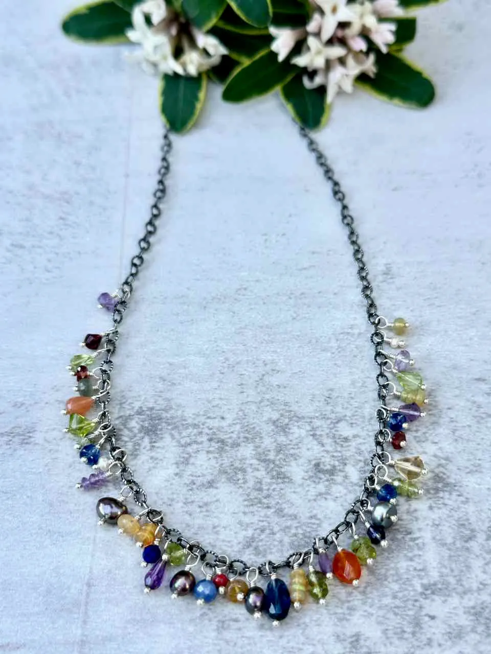 Gemstone Fringe Necklace