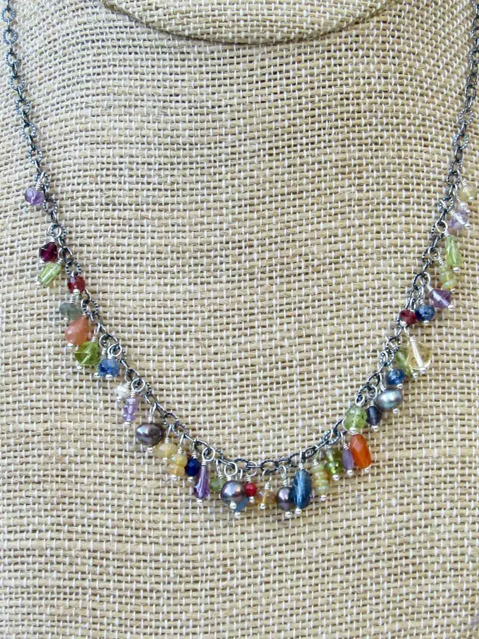 Gemstone Fringe Necklace