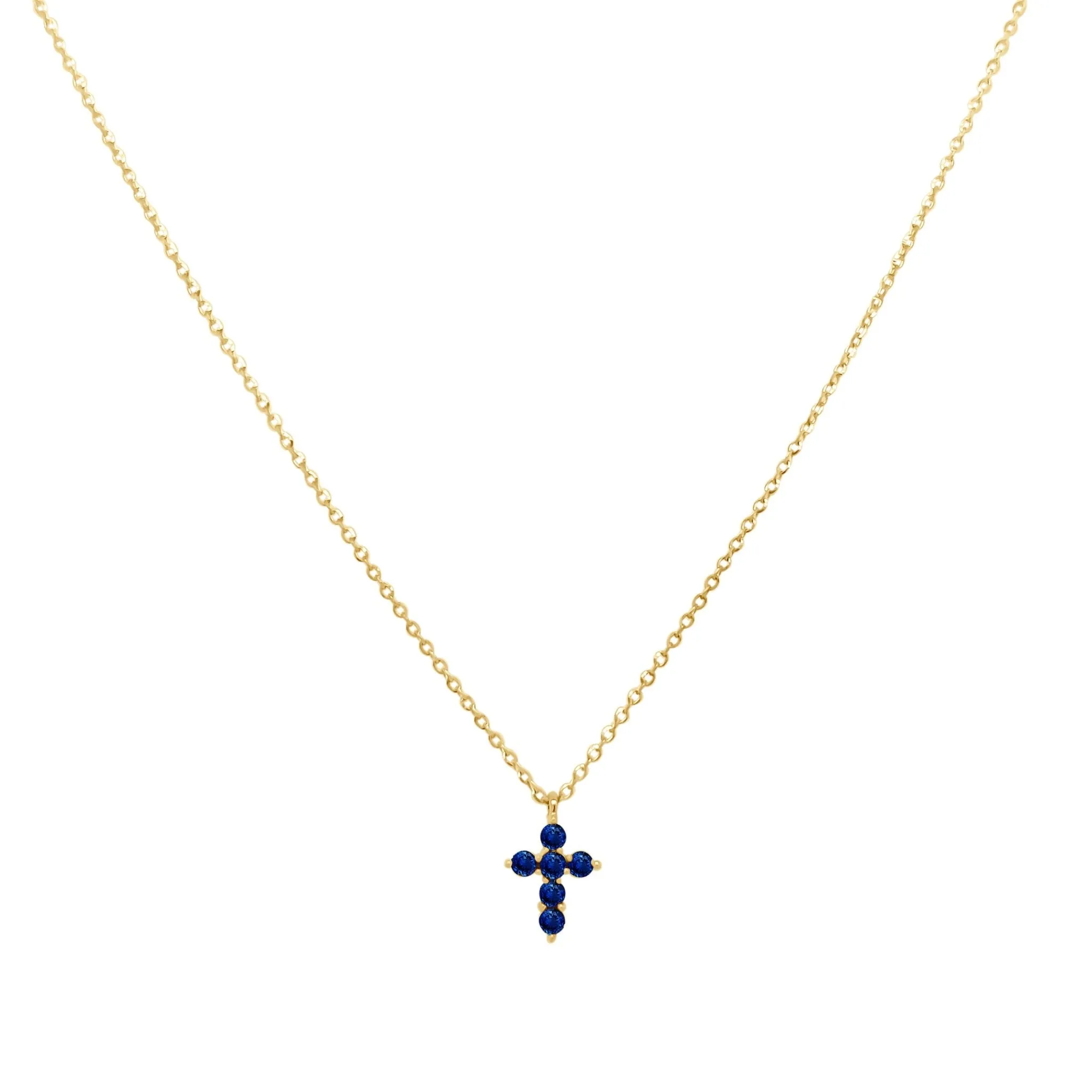 Gemstone Mini Cross Necklace