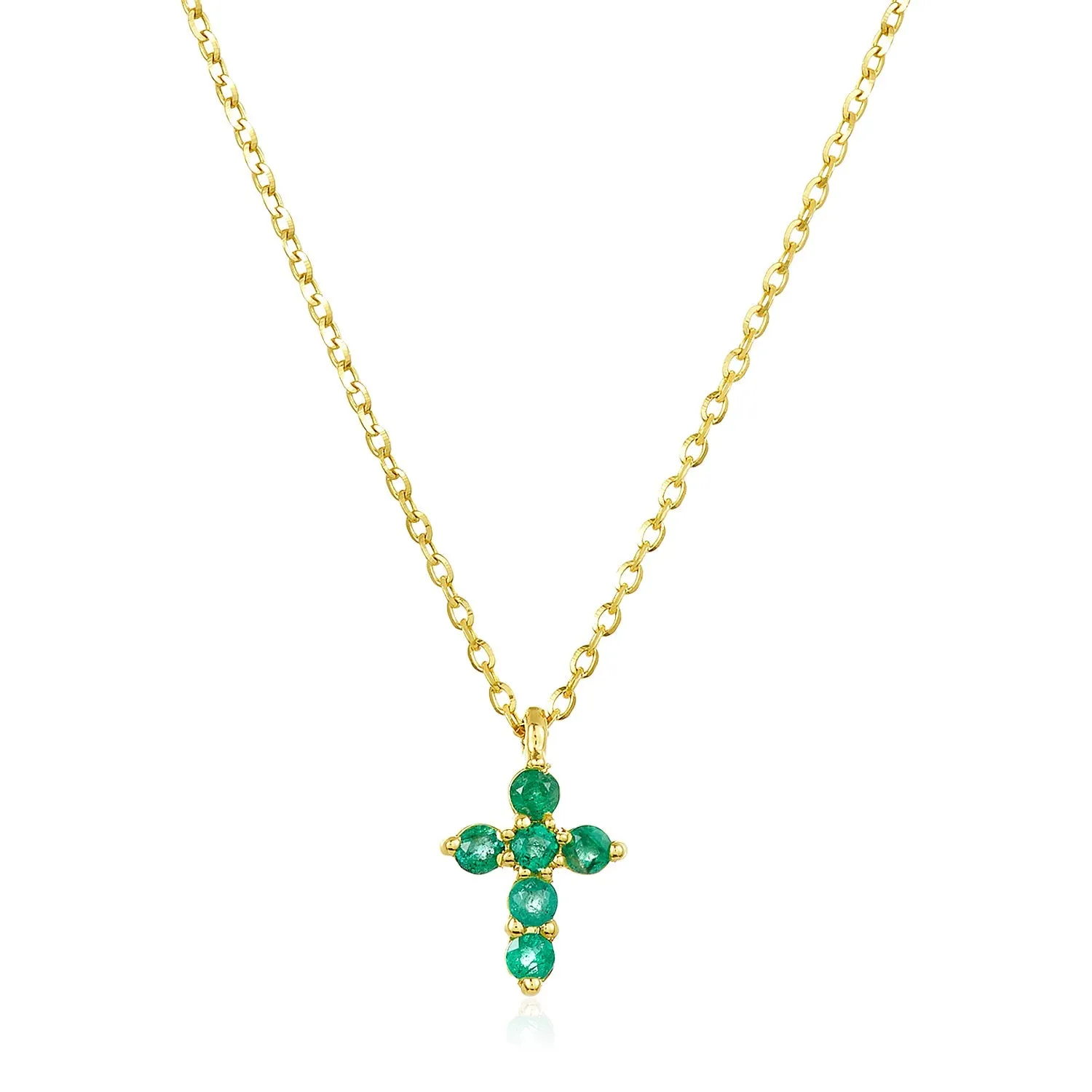 Gemstone Mini Cross Necklace