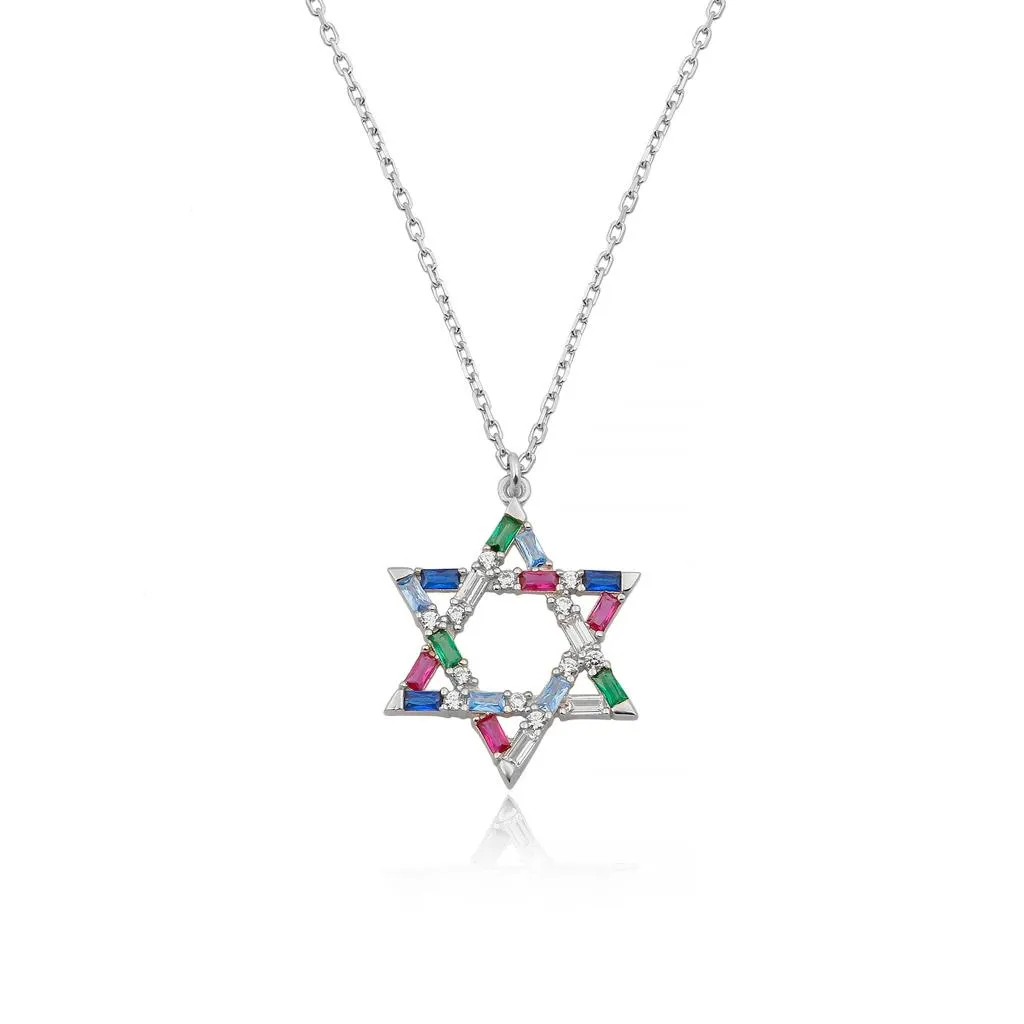 Gemstone Star of David Necklace