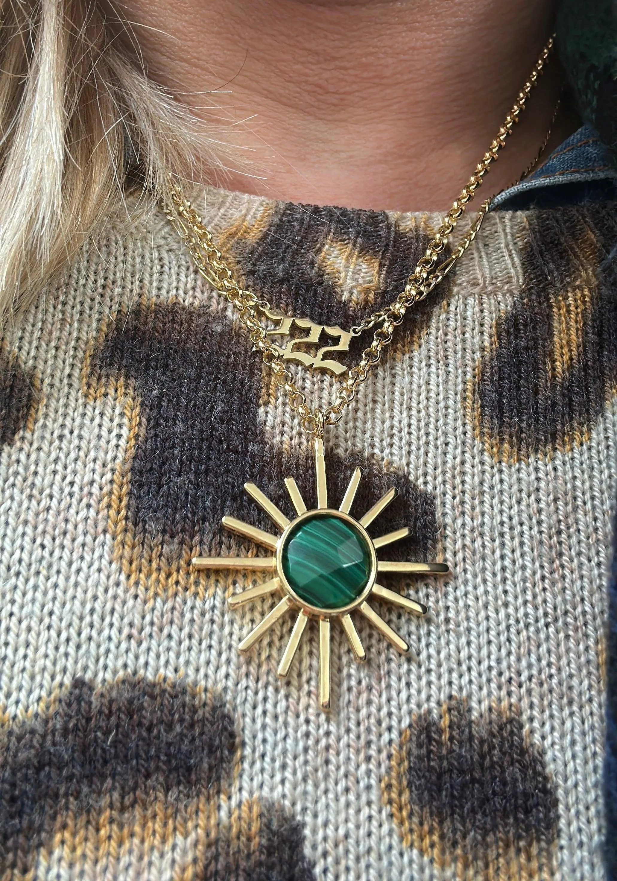 Gemstone Sun Necklace