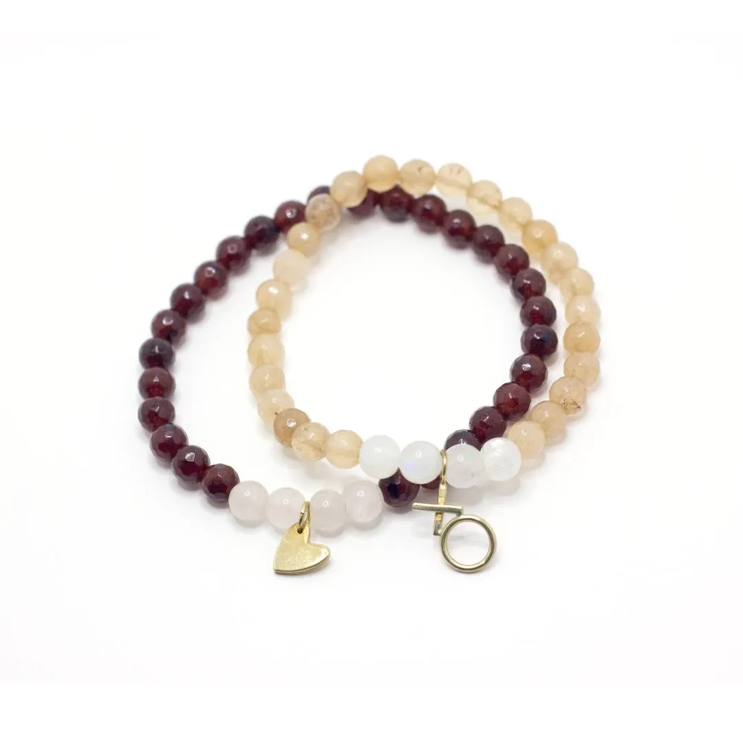 Gemstone XO Stretch Bracelet