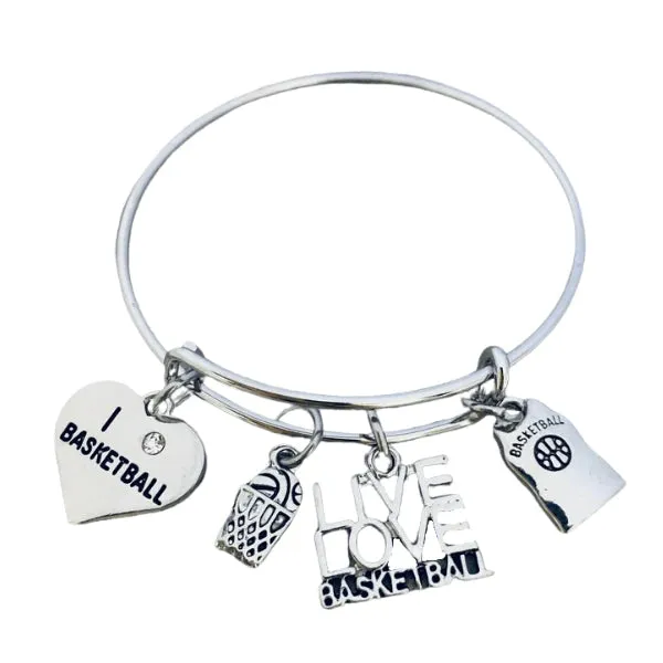 Girls Basketball Bracelet - Pick Charm