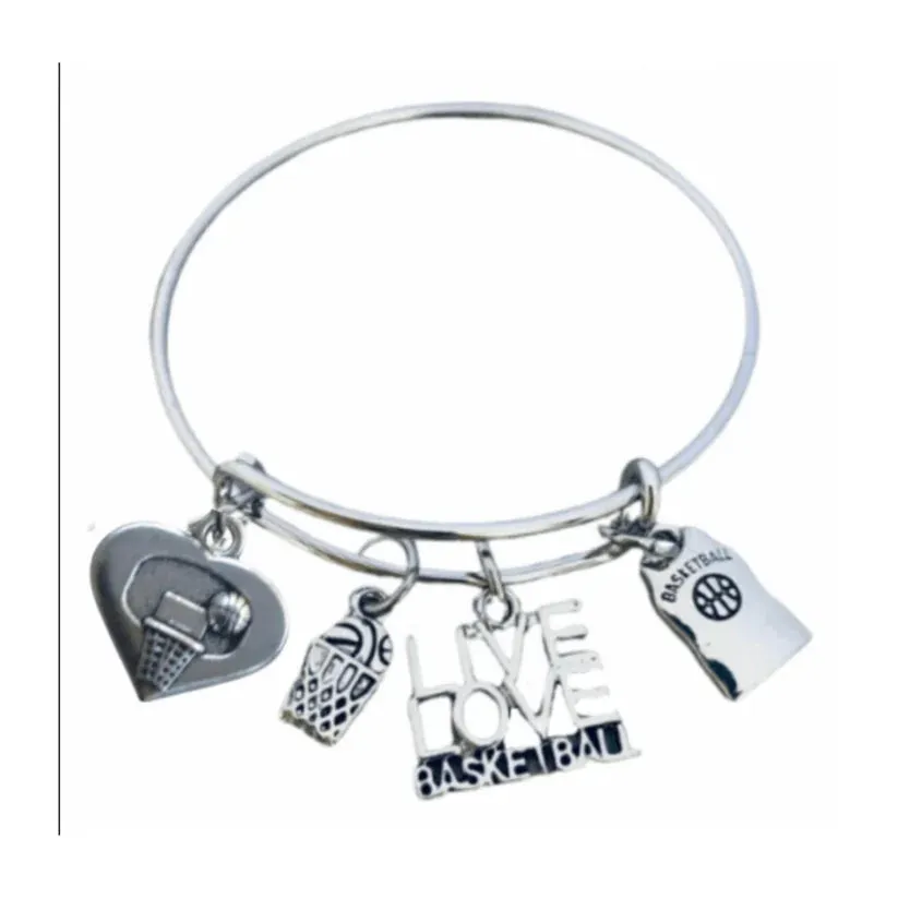 Girls Basketball Bracelet - Pick Charm