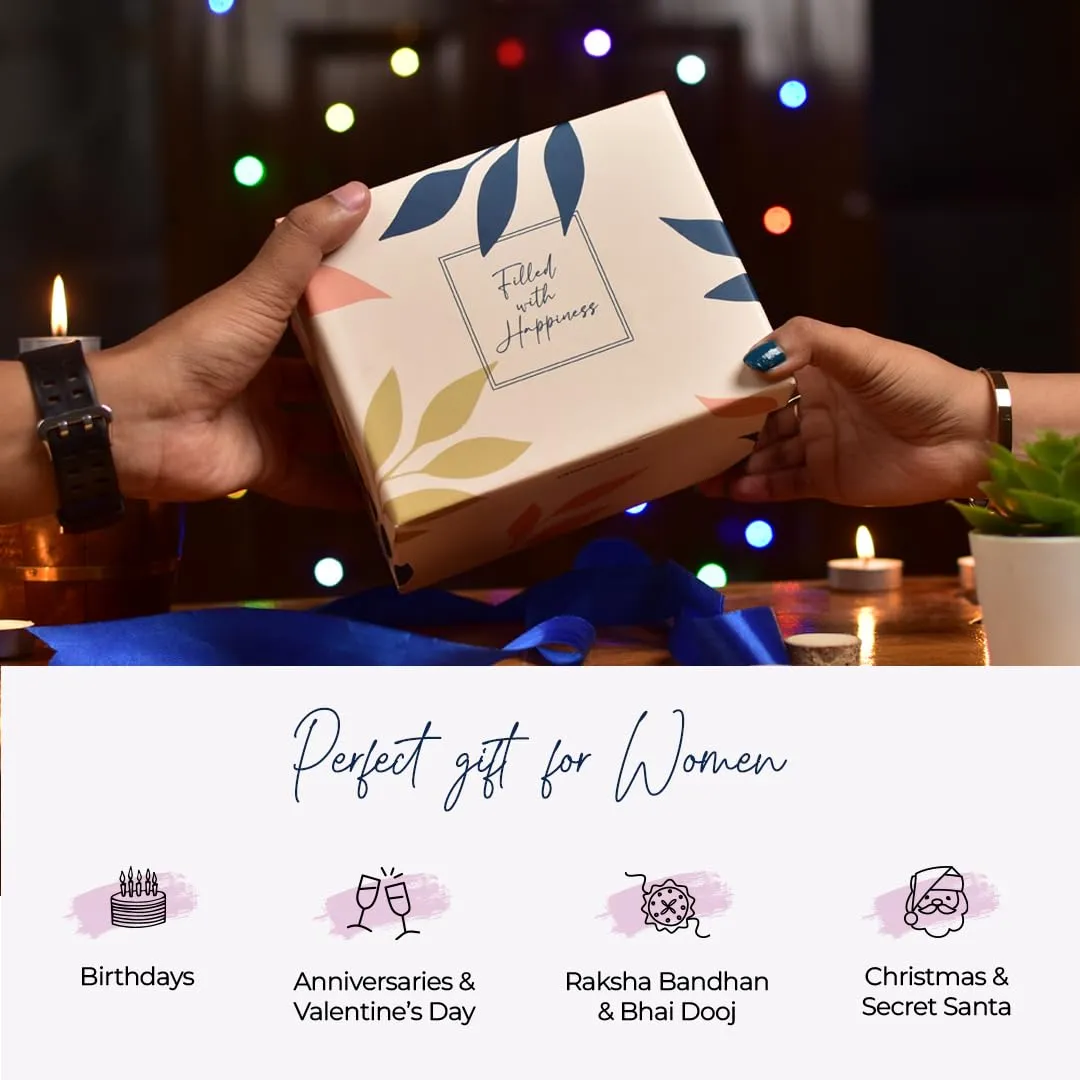 Gleevers Gift Set for Women |Gift Box of 2 with Candle (Black Amber Lavender,60gm) & Moon & Star Bracelet|Birthday Gift,Anniversary Gift, Valentine Gift,Secret Santa Gifts