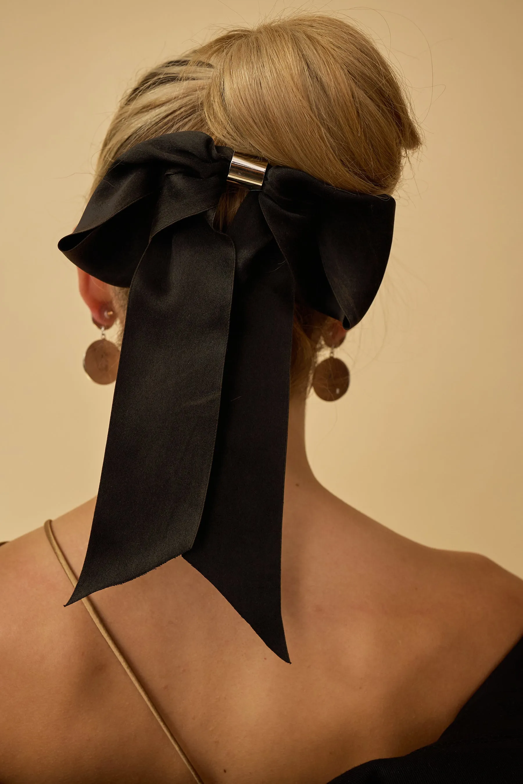 Glossy Satin Bow Barrette