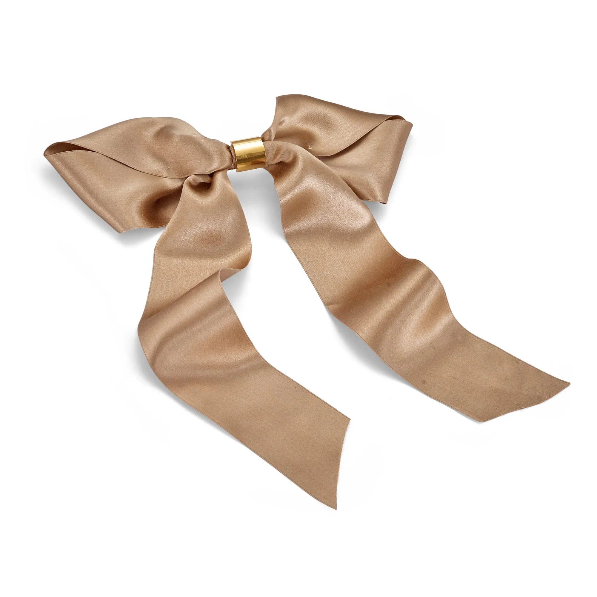 Glossy Satin Bow Barrette