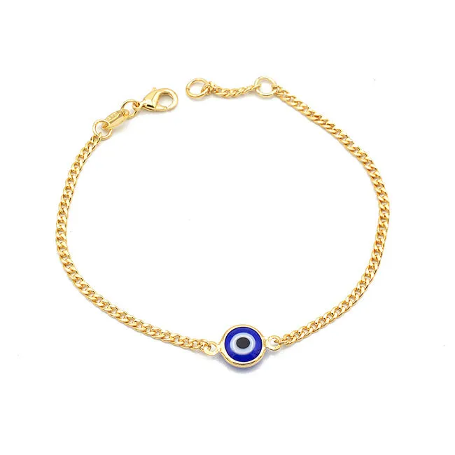 Gold Filled Evil Eye Chain Bracelet