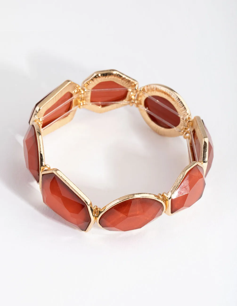 Gold Irregular Foil Station Stretch Bracelet