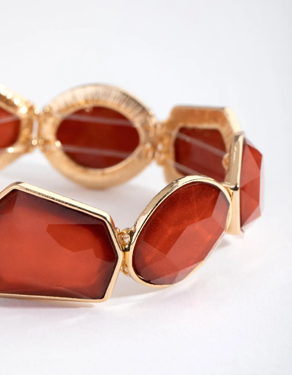 Gold Irregular Foil Station Stretch Bracelet