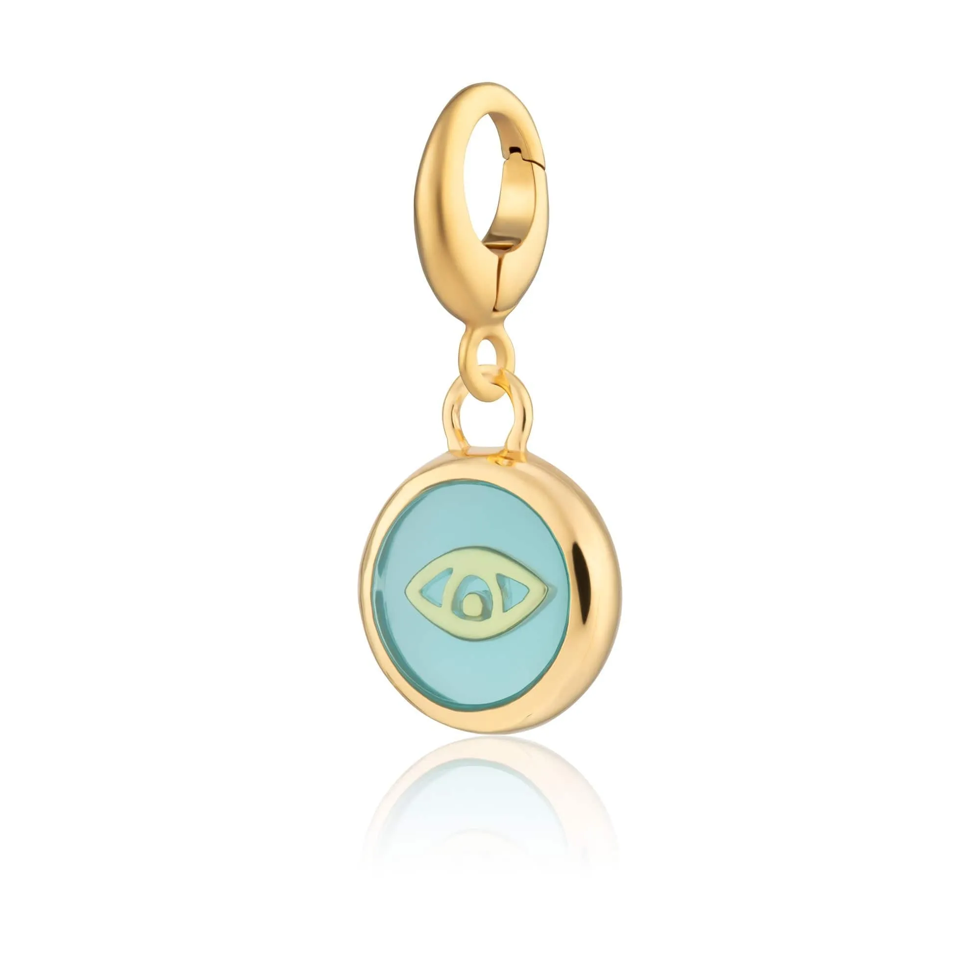 Gold Plated Turquoise Eye Resin Capture Charm