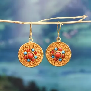 Gold Vermeil Detailed Filagree Earrings