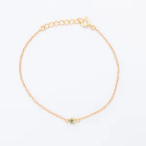 Gold Vermeil Peridot Solitaire Bracelet