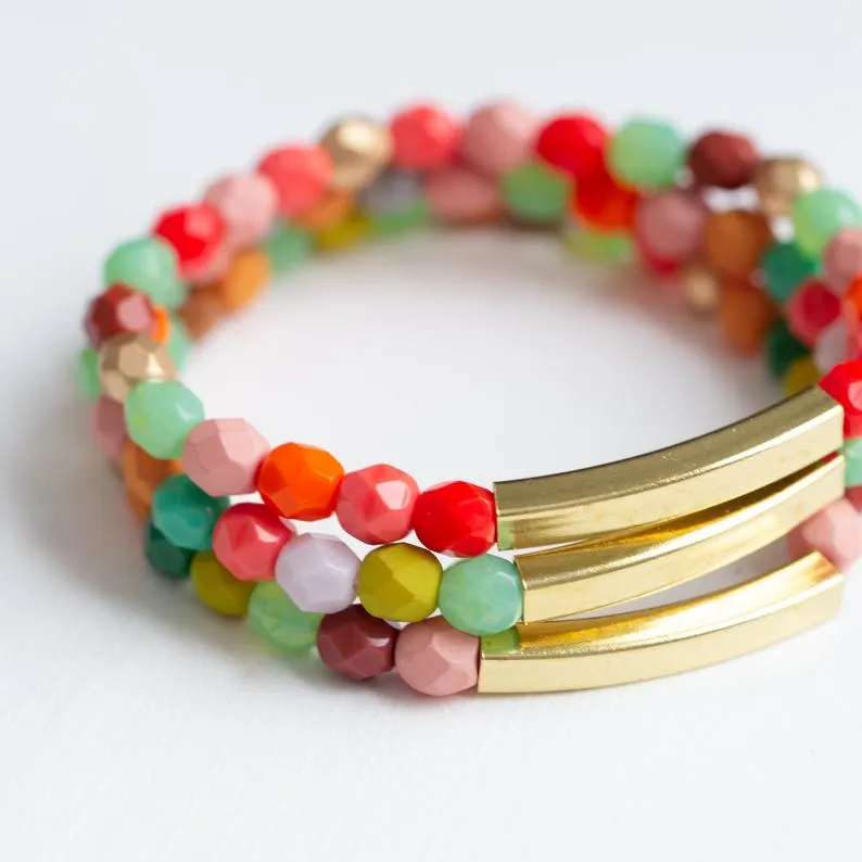 Good Vibes Colorful Stacking bracelets- WS