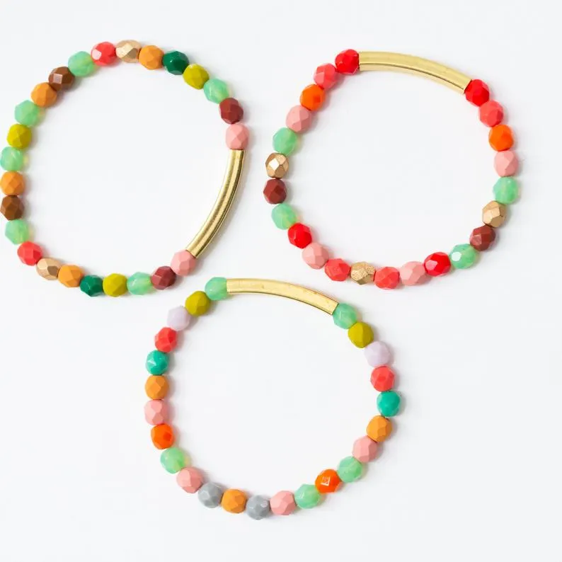 Good Vibes Colorful Stacking bracelets- WS