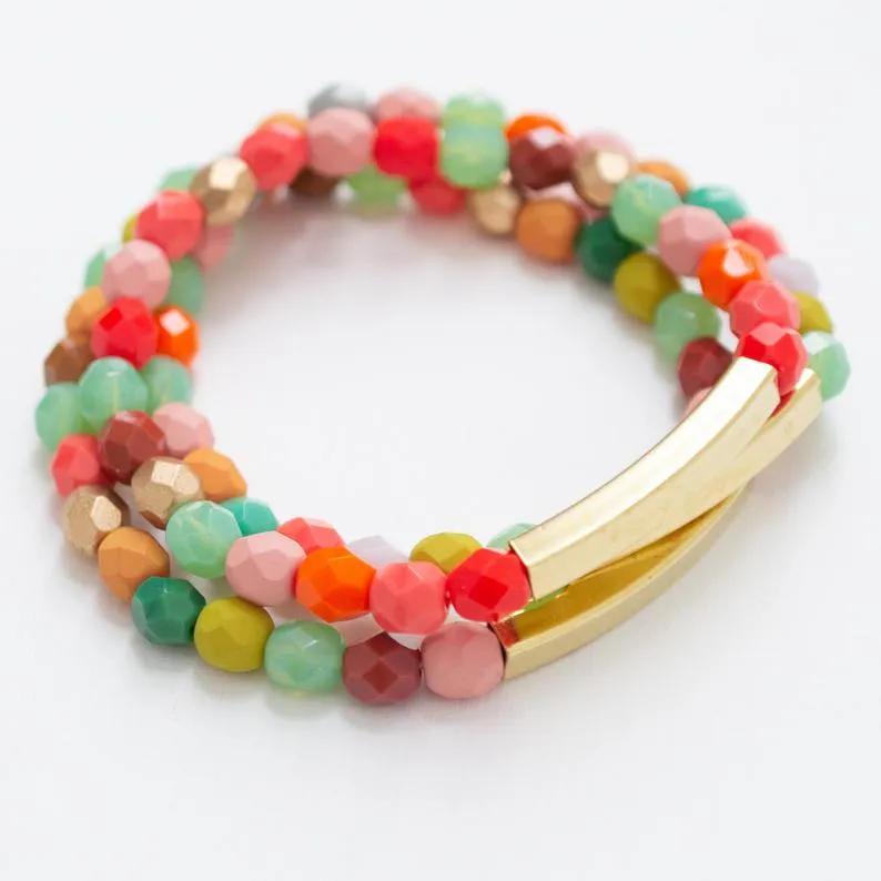 Good Vibes Colorful Stacking bracelets- WS