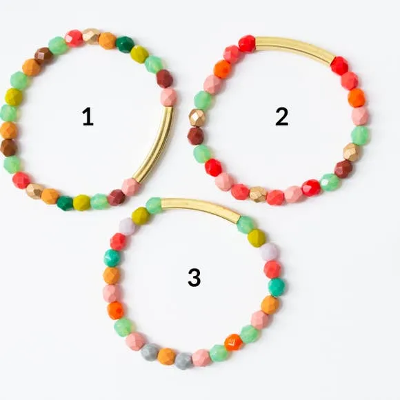 Good Vibes Colorful Stacking bracelets- WS