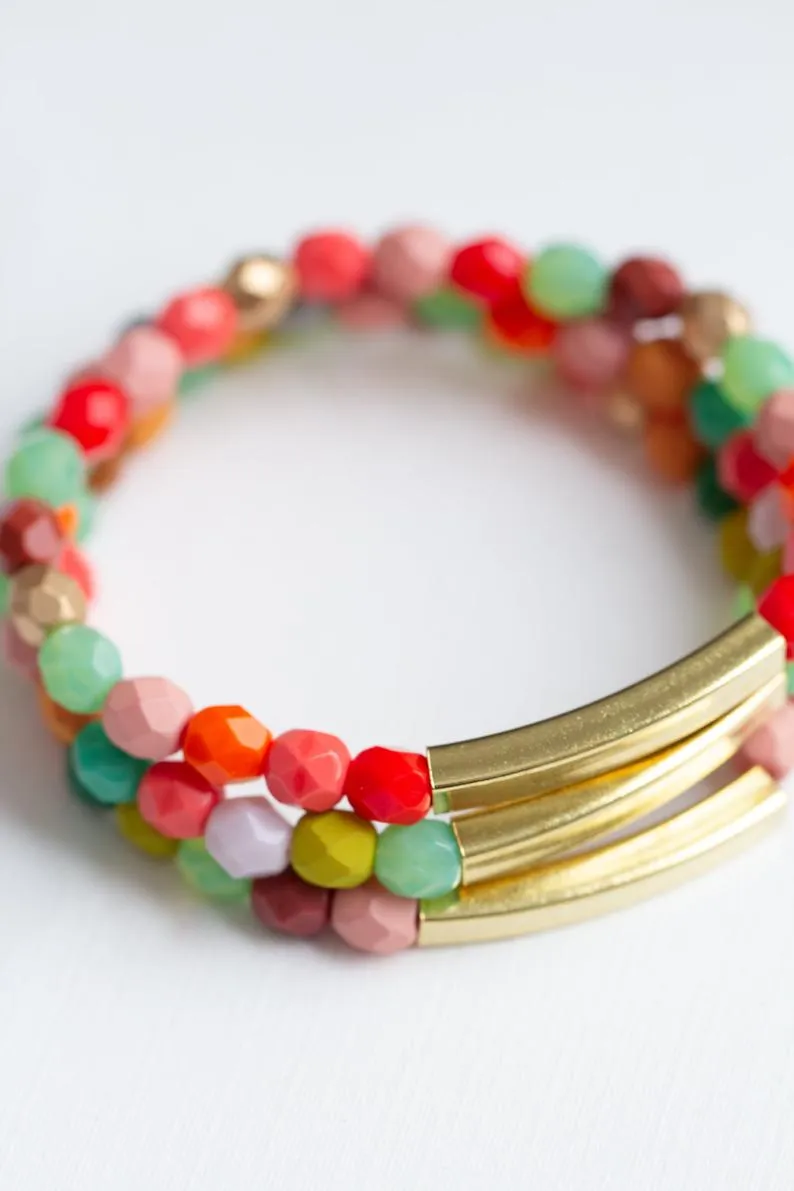 Good Vibes Colorful Stacking bracelets- WS