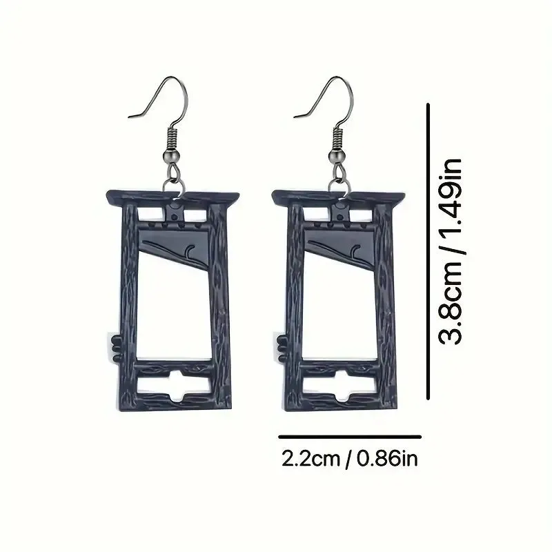 Gothic Guillotine Design Dangle Earrings