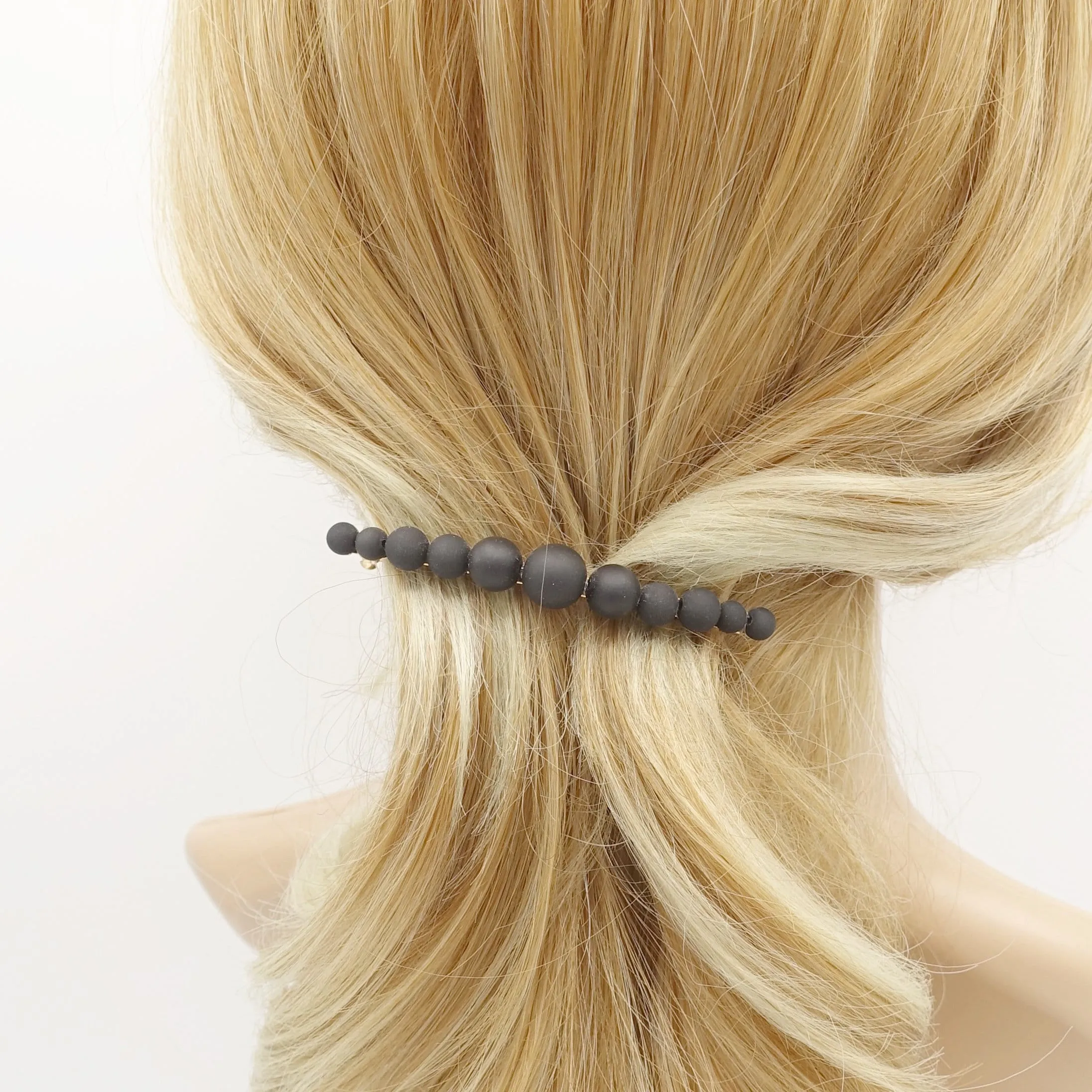 graduated ball hair barrette matte color ball embellished hair accessory for women