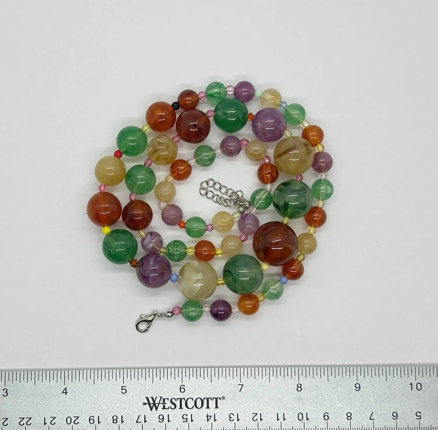 Graduated Colorful Glass Bead Necklace