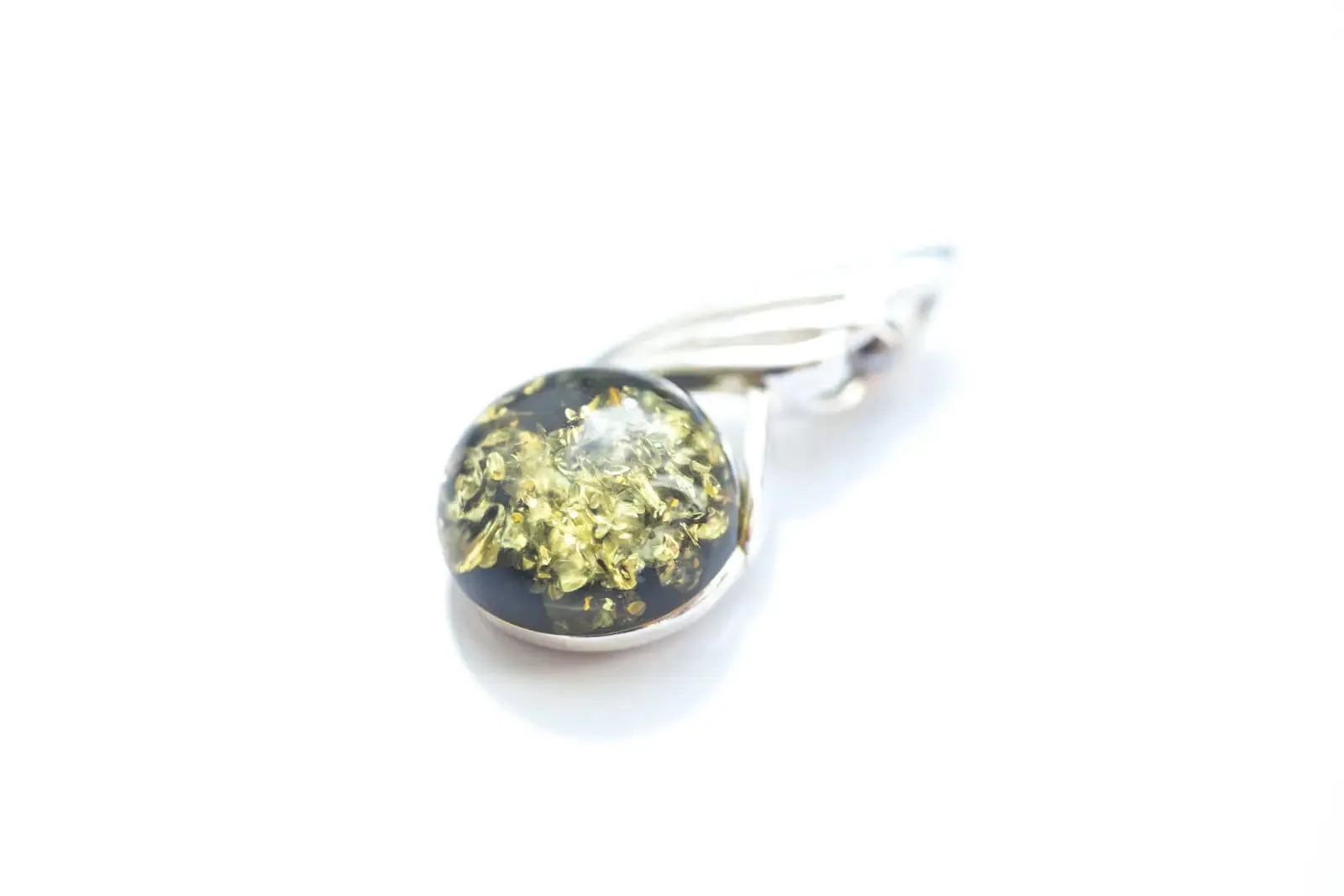 Green Amber Orb Pendant