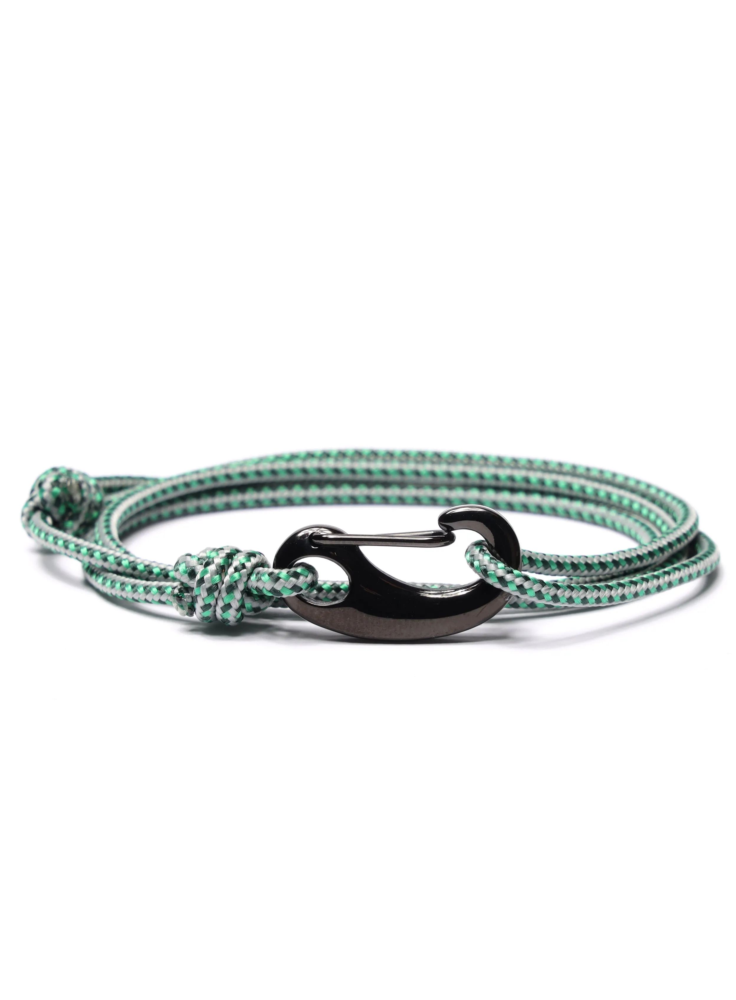 Green   Gray Tactical Cord Bracelet for Men (Black Clasp - 29K)