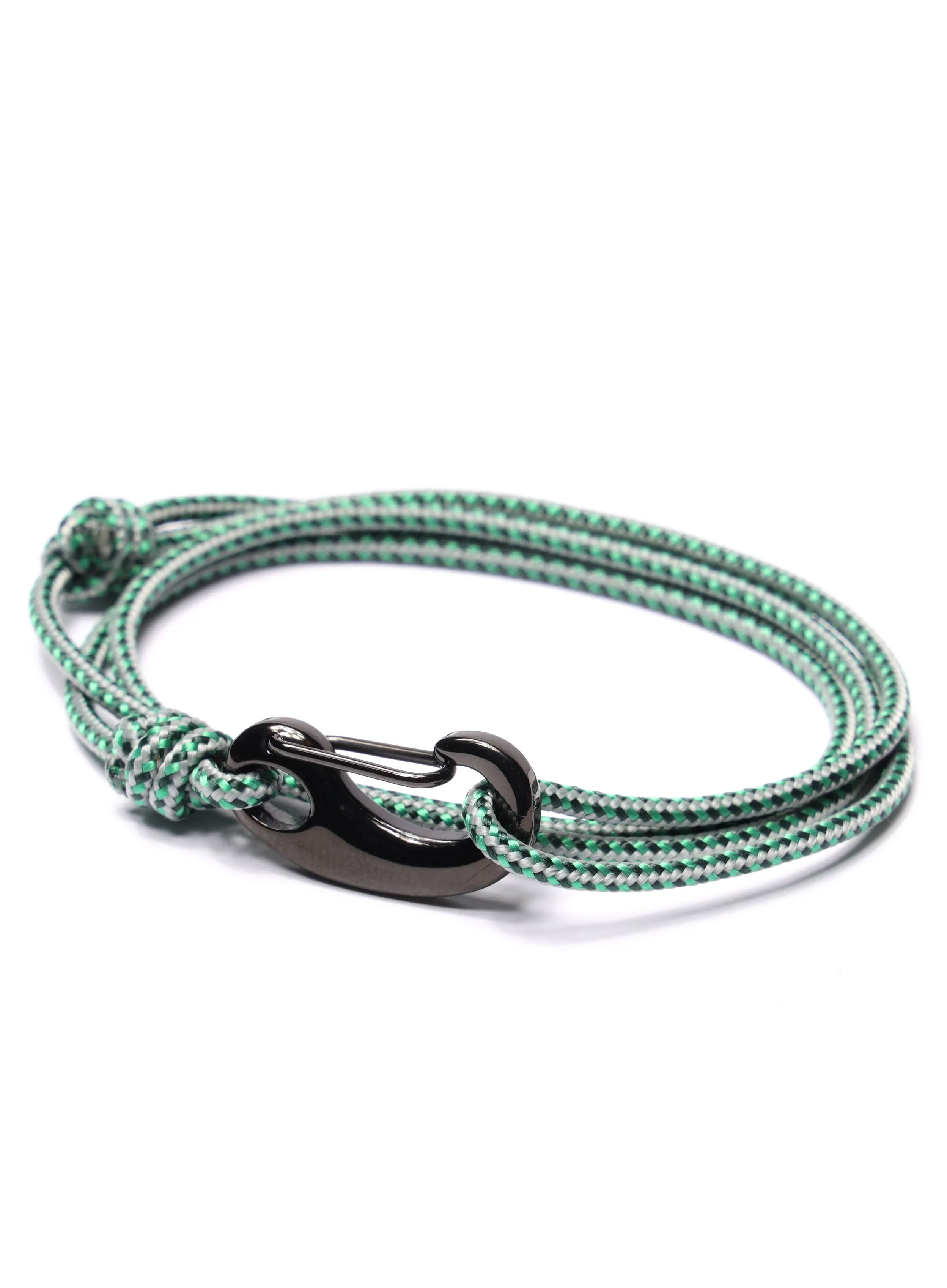 Green   Gray Tactical Cord Bracelet for Men (Black Clasp - 29K)