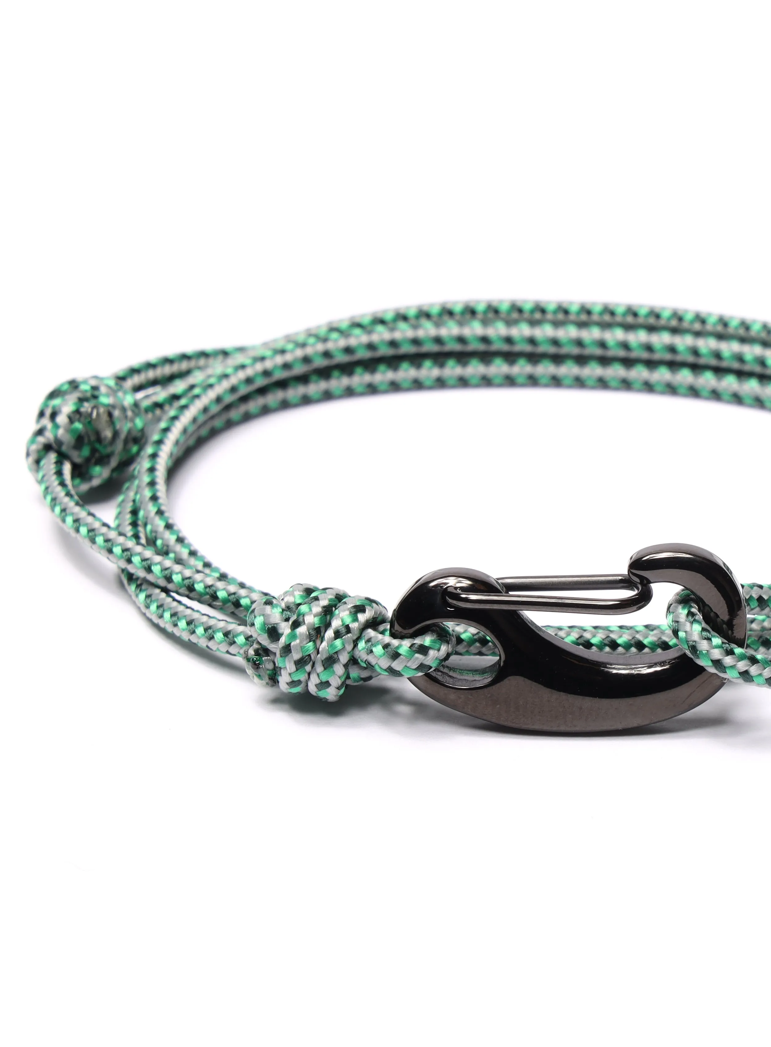 Green   Gray Tactical Cord Bracelet for Men (Black Clasp - 29K)