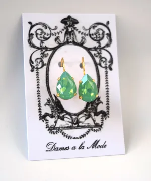 Green Opal Teardrop Earrings - Medium Teardrop