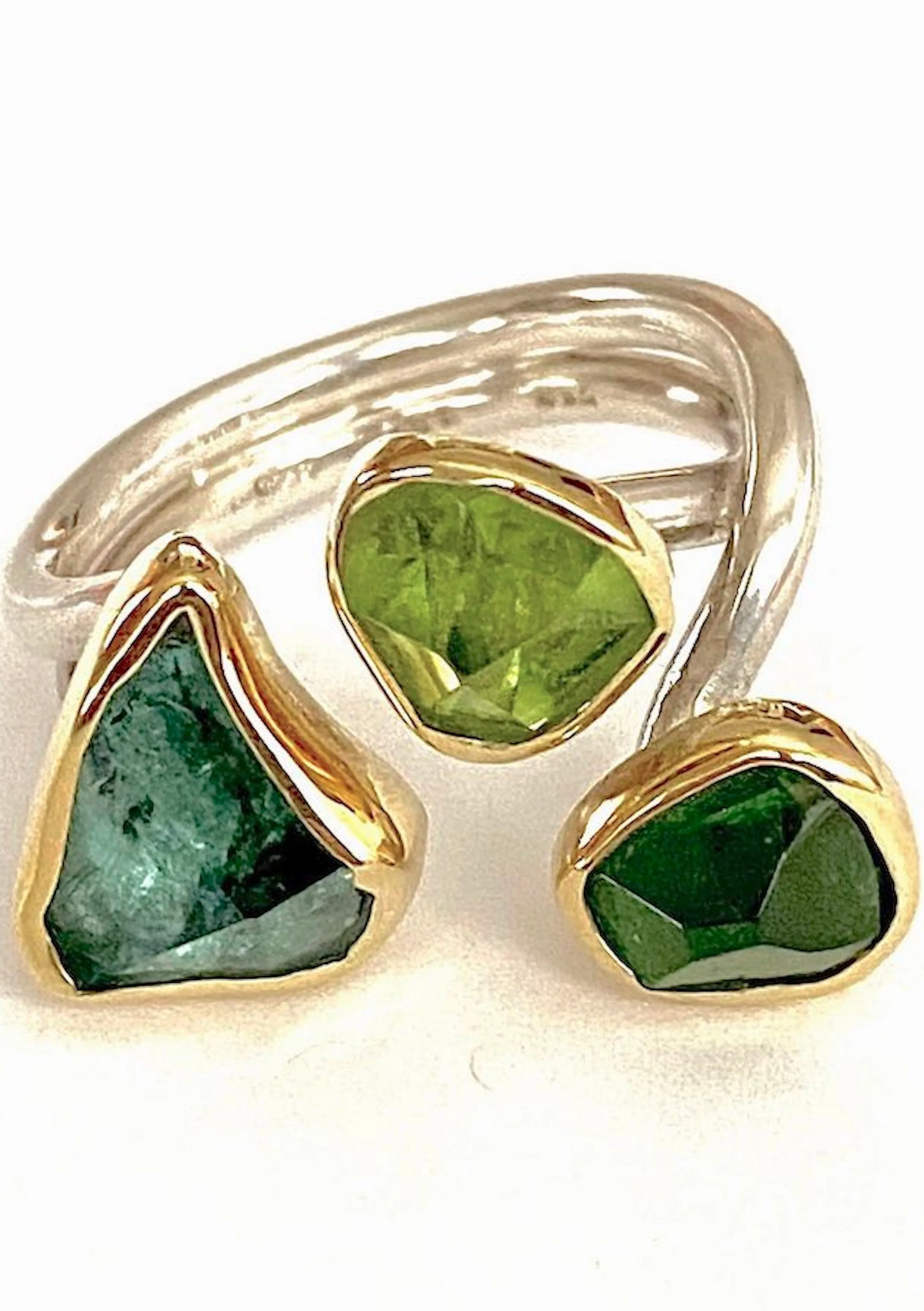 Green Tourmaline & Peridot Ring