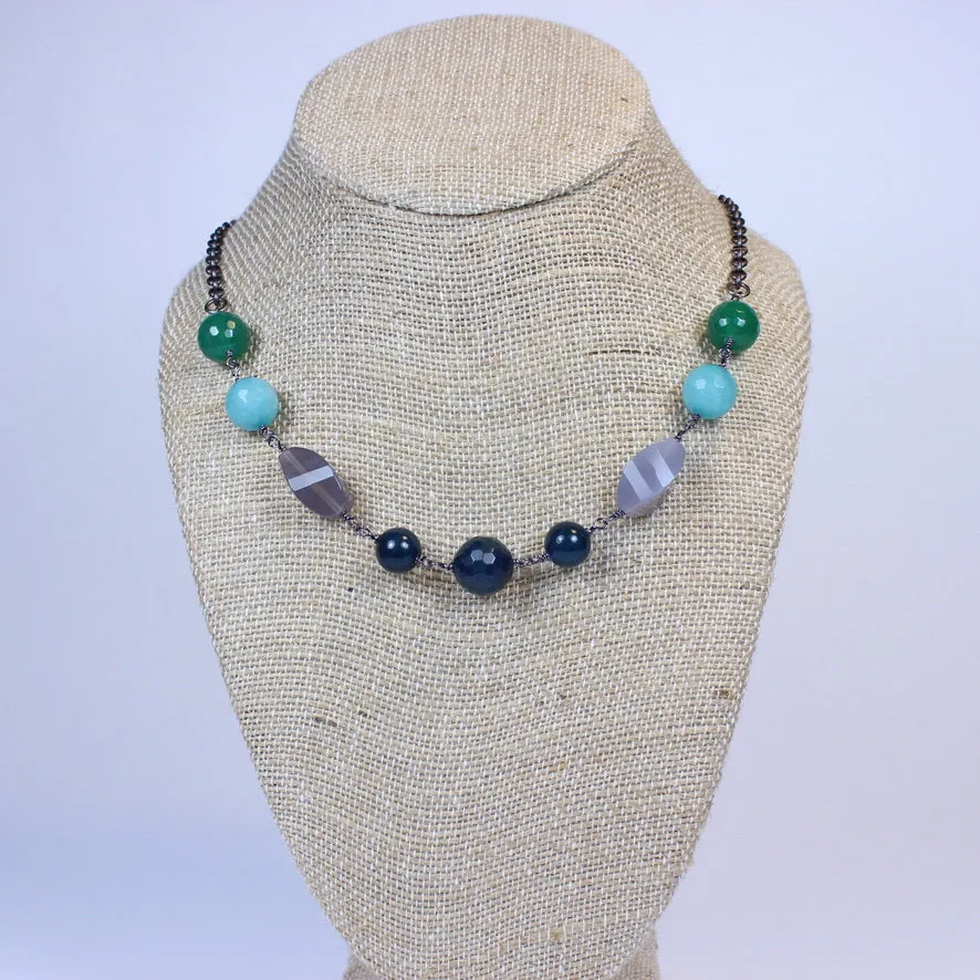 Gunmetal Colorblock Necklaces