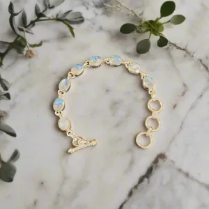 Hand Crafted Moonstone Bracelet Set In Sterling Silver