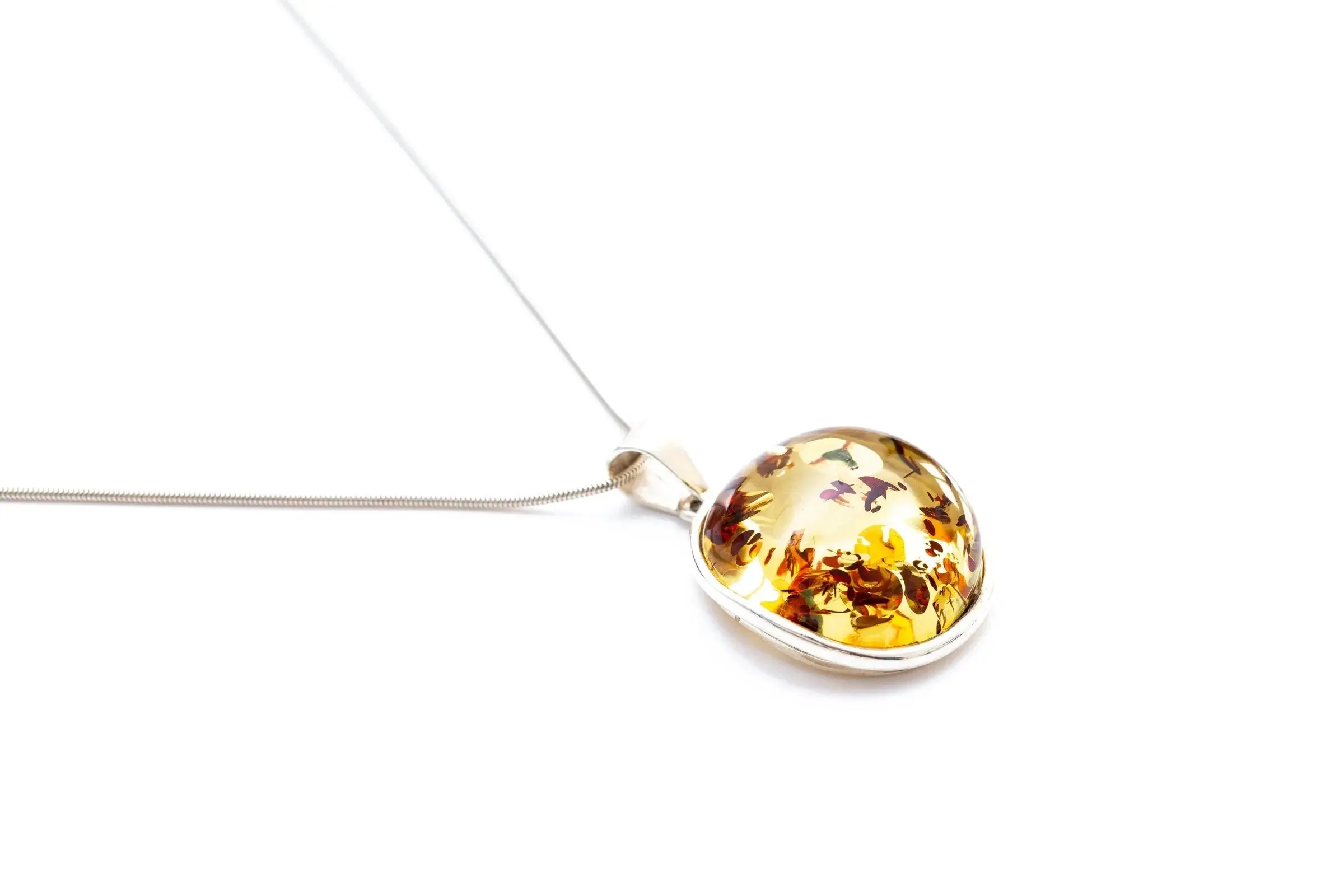 Handmade Speckled Autumn Amber Pendant