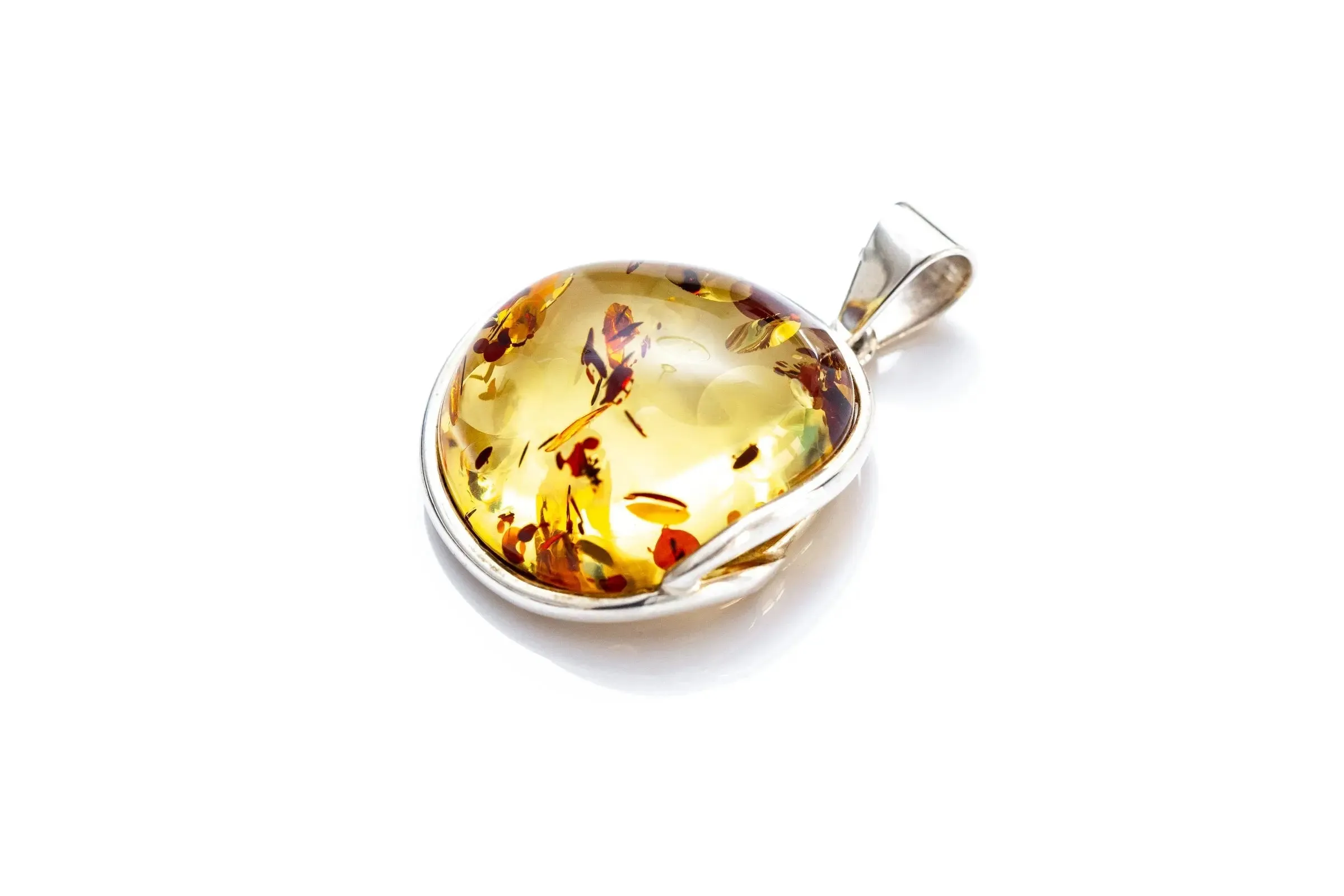 Handmade Speckled Autumn Amber Pendant