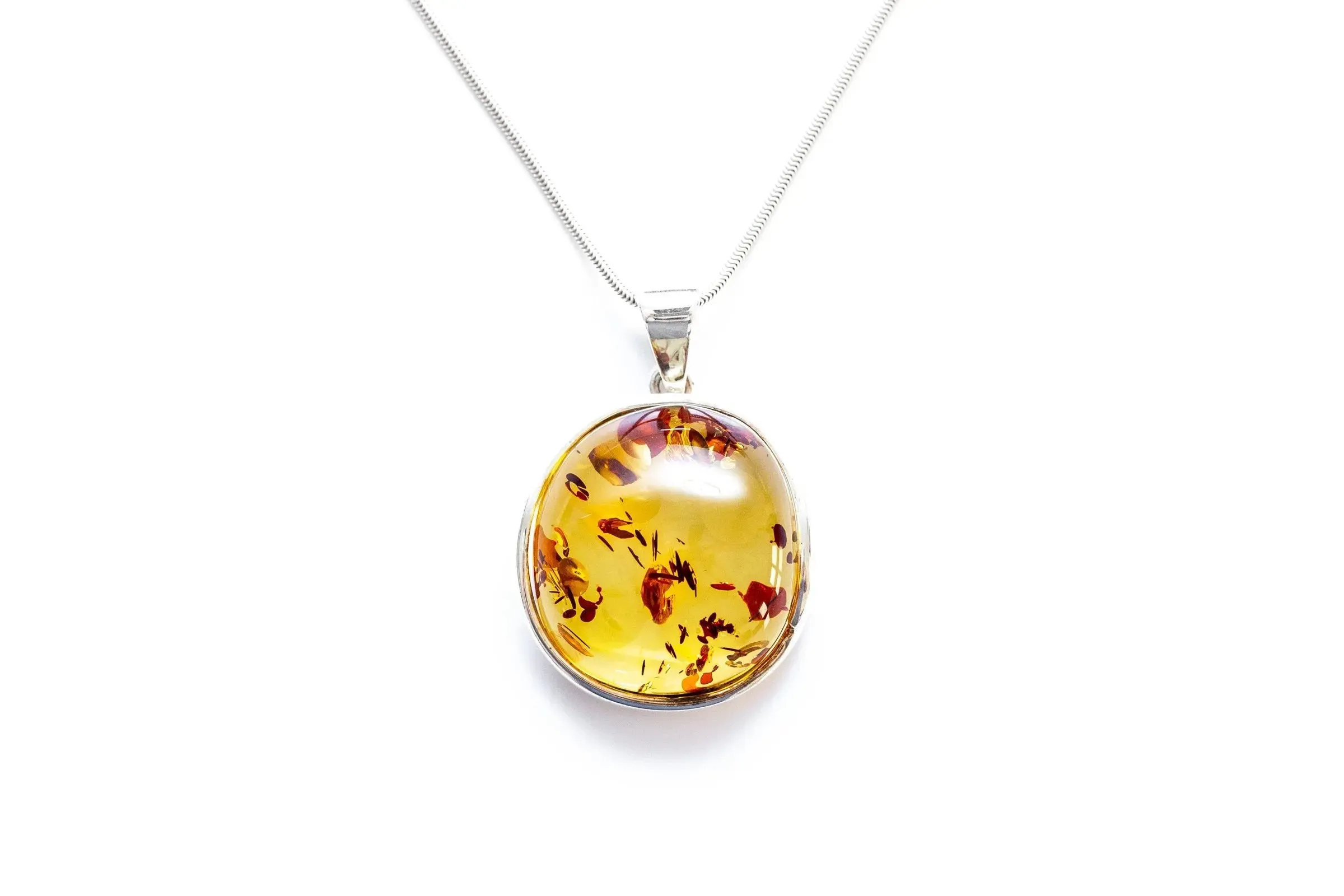 Handmade Speckled Autumn Amber Pendant