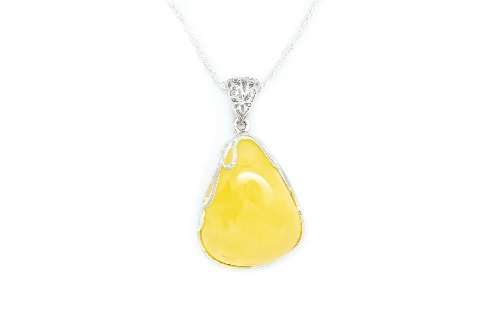 Handmade Yellow Amber Pendant