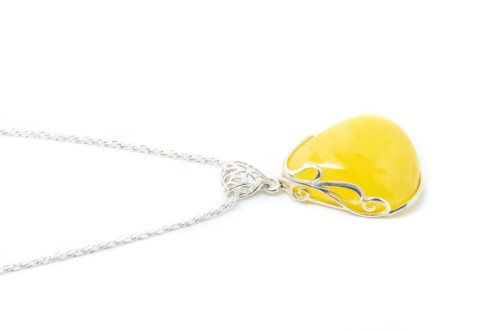 Handmade Yellow Amber Pendant