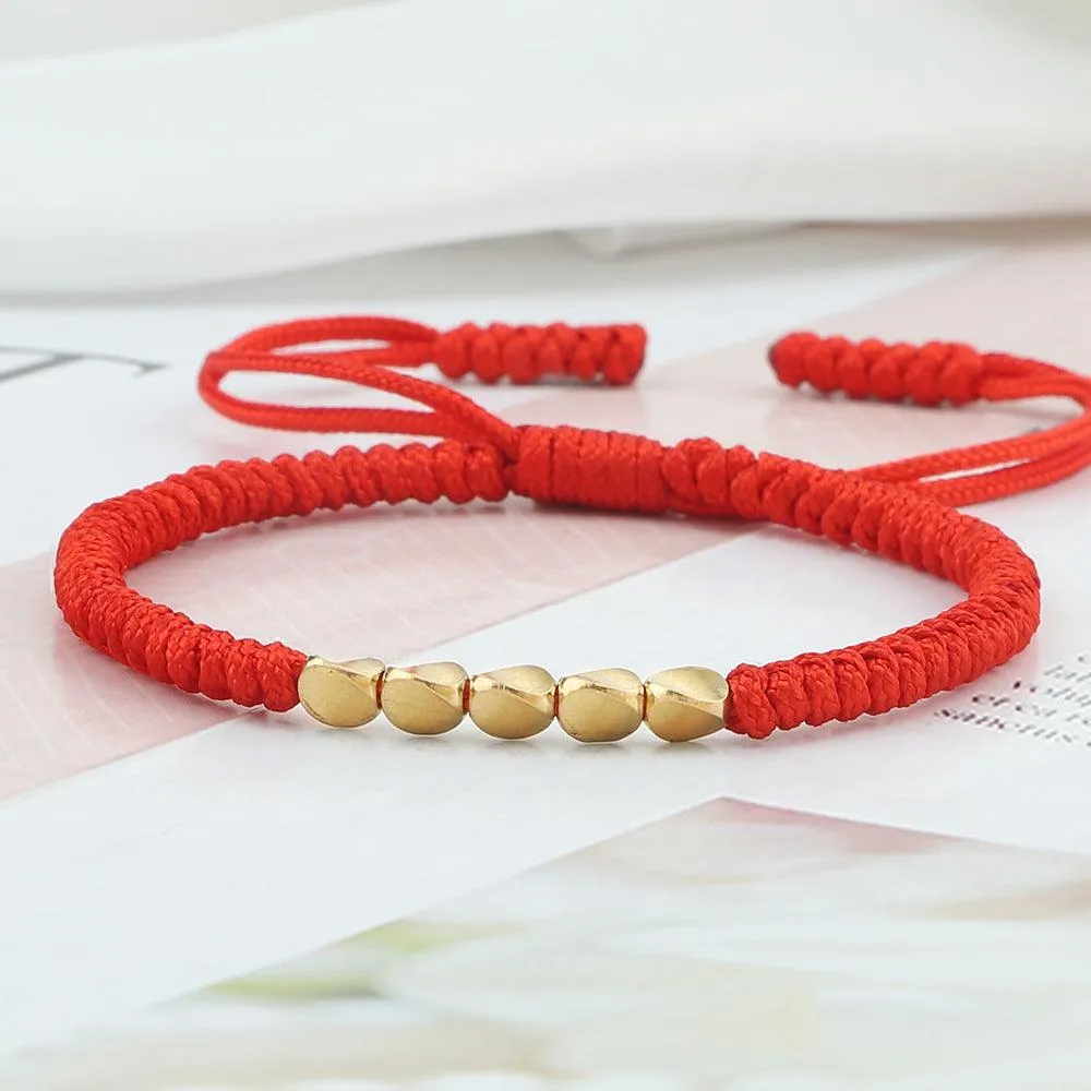 Harvest of Fortune: Bountiful Red String Bracelet