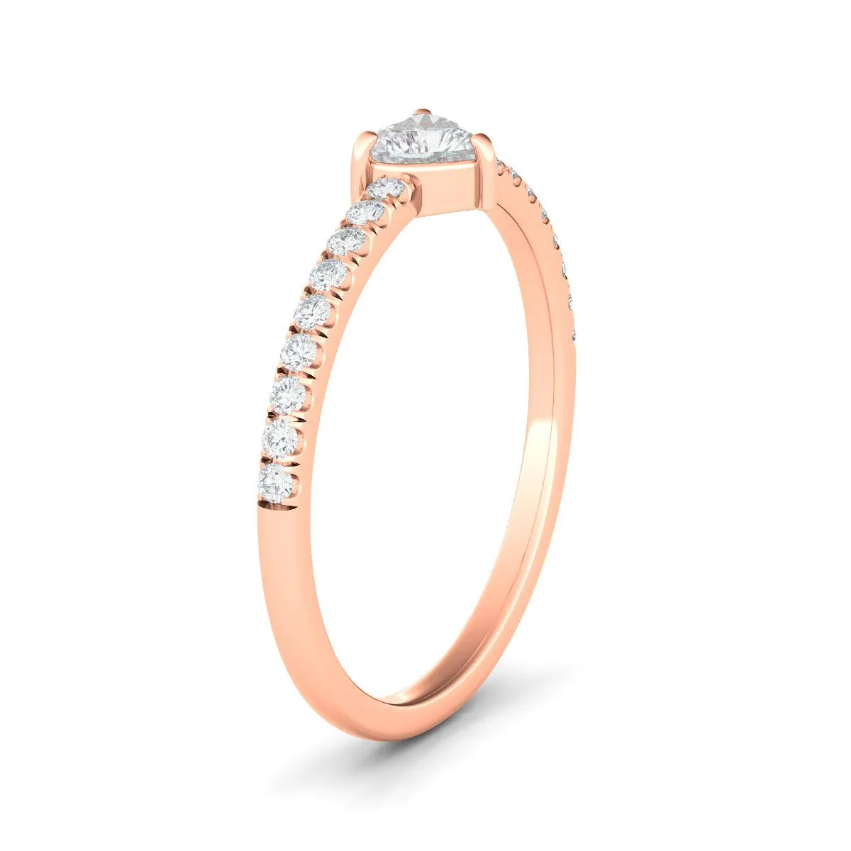 Heart & Pave Diamond Ring