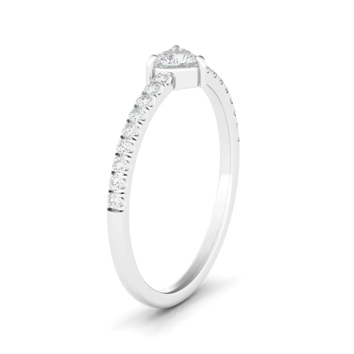 Heart & Pave Diamond Ring