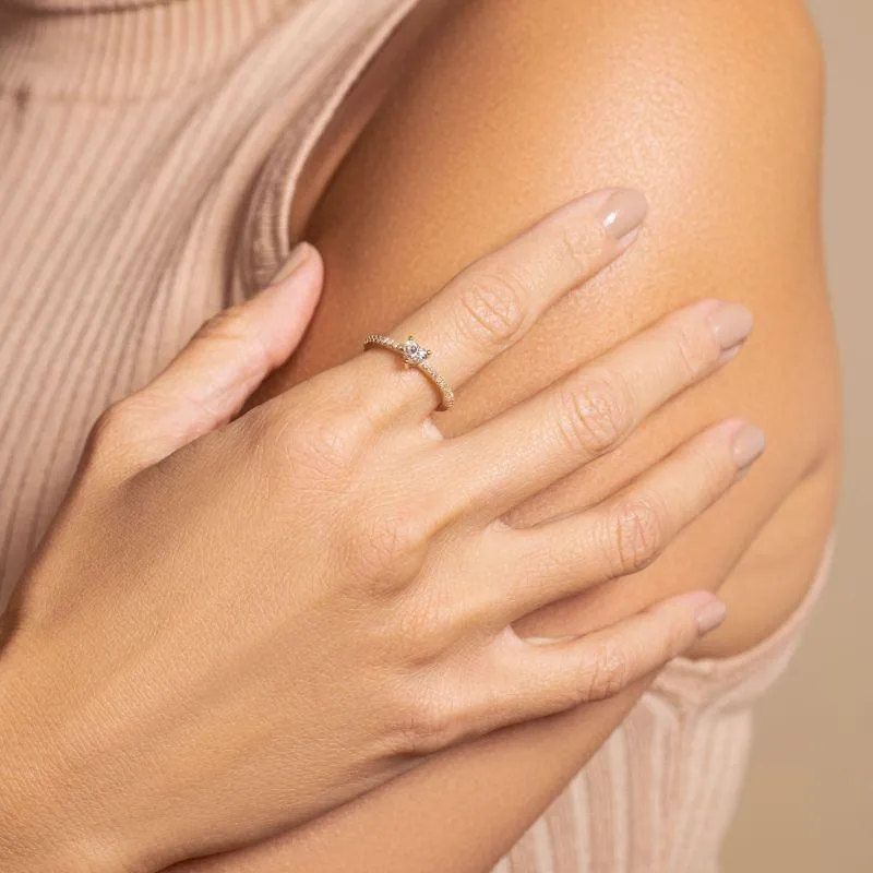 Heart & Pave Diamond Ring