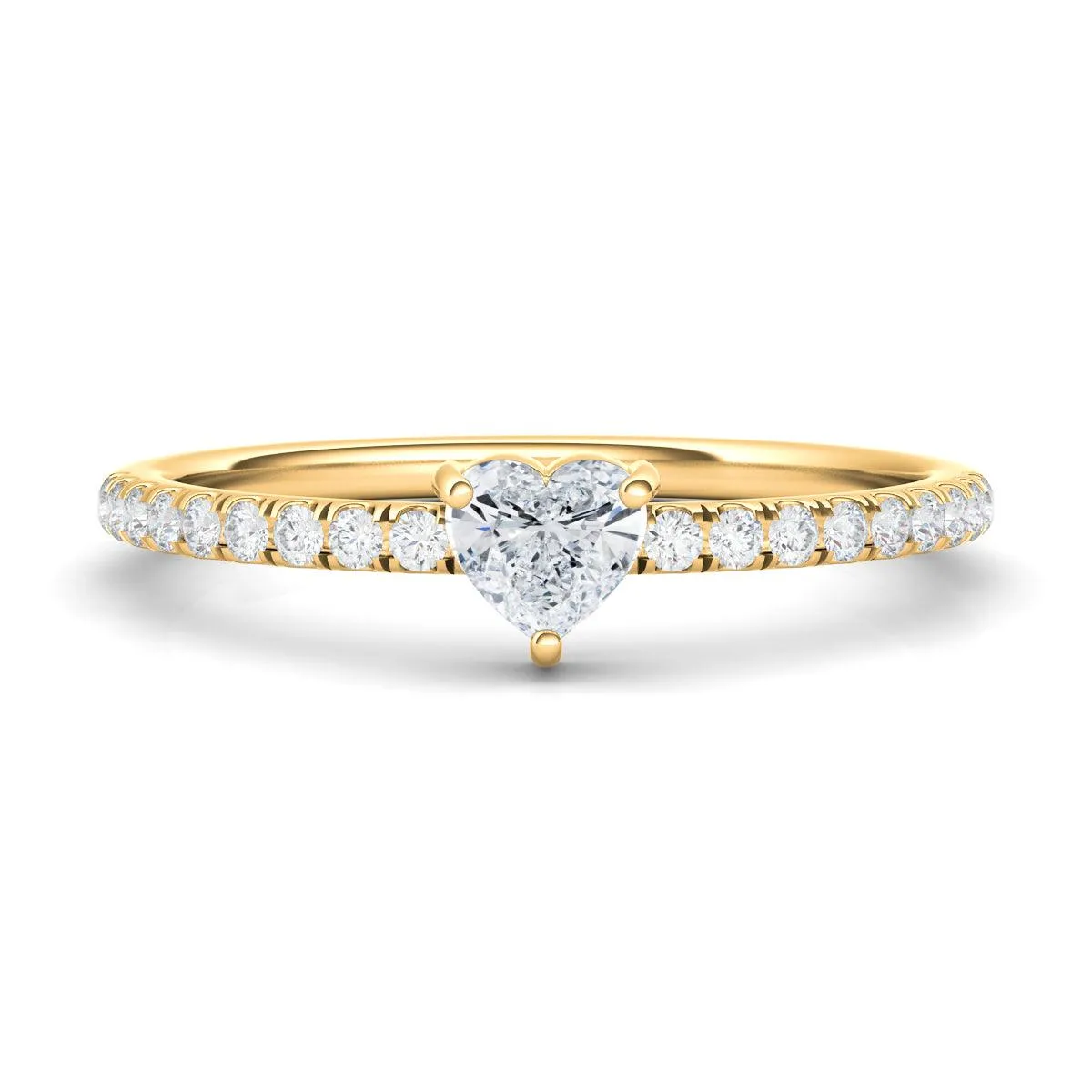 Heart & Pave Diamond Ring