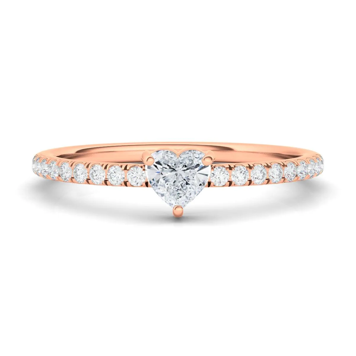 Heart & Pave Diamond Ring