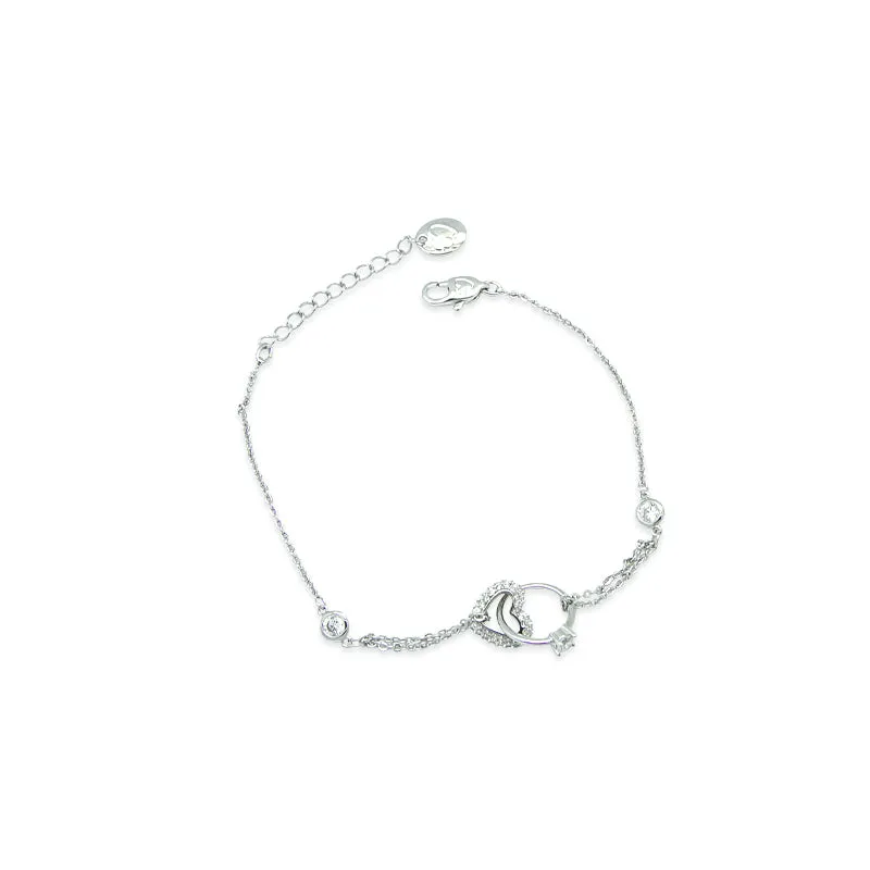 Heart & Ring Cubic Zirconia Bracelet